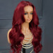 99j Burgundy Colored 5x5 HD Transparent Lace Body Wave Wigs