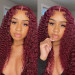 99j Burgundy Fall Hair Color Curly Hair Lace Front Wig Pre-plucked