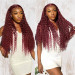 99j Burgundy Hair Color Deep Wave Hair Transparent Lace Front Wig