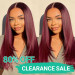 99J Burgundy Straight Layered Cut Glueless Human Hair Lace Wig