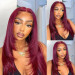 99J Burgundy Straight Layered Cut Glueless Lace Wig
