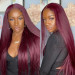 Dard red wig straight human hair