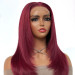 Layered 99j Burgundy Straight Human Hair Wig With Transparent Lace