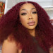 Afro kinky curly wig burgundy