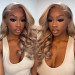 Ash Blonde Highlights on Blonde Human Hair Wig