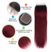Black and Burgundy Hair Color Lace Closure