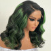 Green Highlight Lace Wig Body Wave Glueless Wigs Human Hair