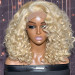 Short Blonde Wavy Bob Wig 6x6 Lace Closure Wig Pre Plucked