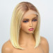 12inch Blonde Bob 13x4 Lace Front With Light Brown Roots