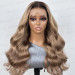 The Perfect Ombre Body Wave Wig Ash Blonde Lace Front Wig With Dark Roots