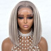 Ash Blonde Bob Wig Short Straight 5x5 Closure Wigs