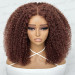 Colored Pre Cut Glueless Closure Wig Kinky Curly Afro Human Hair Wigs