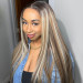 Brown Blonde Mixed Balayage Silky Straight Wig Pre-plucked Super Natural