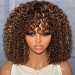 brown highlight curly wig