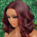 Burgundy Wavy Bob Wig 5x5 Glueless Human Hair Wigs