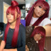 Burgundy Wig With Bang