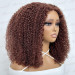 Colored Pre Cut Glueless Closure Wig Kinky Curly Afro Human Hair Wigs