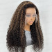 Summer-Proof Black Wig With Highlights Water Wave Pre Plucked Closure Human Hair Wig
