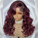 99j Burgundy Side Part Body Wave Wig Human Hair 