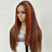 Bright Highlight Layered Straight Lace Front Wig Human Hair