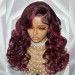 99j Burgundy Side Part Body Wave Wig Human Hair 