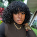 Curly Wig With Bangs Human Hair Glueless Wigs