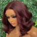 Burgundy Wavy Bob Wig 5x5 Glueless Human Hair Wigs