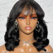 Elegant Wavy Wig With Bangs Short Bob Wig