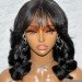 Elegant Wavy Wig With Bangs Short Bob Wig