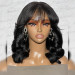 Elegant Wavy Wig With Bangs Short Bob Wig