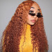Ginger Auburn Deep Wave 13x4 Transparent Lace Front Wig