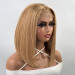 Short Straight Wig Glueless Honey Blonde Bob Human Hair