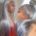 Grey Color Human Hair Lace Front Wigs Icy Silver Gray Wig