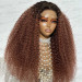 Dark Auburn Curly Lace Wig Glueless Wigs Human Hair Melt All Skin