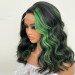 Green Highlight Lace Wig Body Wave Glueless Wigs Human Hair
