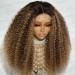 Glueless Highlight Colored Curly 5*5 Lace Closure Wig Full Wig