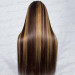 Beginner Friendly Straight Human Hair Wig With Highlights Wear And Go