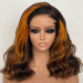 Black Body Wave Wig With Highlights Human Hair  Wigs For Beginners