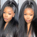 Kinky Straight Hair Lace Front Wig Human Hair