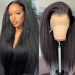 Kinky Straight Wigs Yaki Straight Human Hair Lace Front Wig