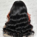 Black Body Wave Lace Front Wig With Orange Skunk Stripe In Front