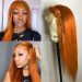 orange human hair wig