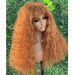 Warm Orange Wig Colored Human Hair Wigs With Bangs