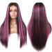 Pink and Black Lace Front Wig Human Hair