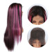 Pink and Black Lace Front Wig Human Hair