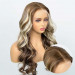 Balayage Wig With Blonde Highlights Colored Human Hair Wigs