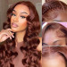 Reddish Brown Body Wave Hair Glueless Lace Wigs
