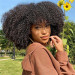 Kinky Curly Afro Wig Human Hair with Bang Glueless Closure Wig