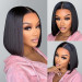 Short Human Hair 6x6 Lace Closure Bob Wigs