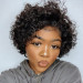 Short Curly Lace Front Wigs Pixie Cut Human Hair